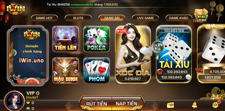 Kho Trò Chơi Tại Sảnh Game Bài Iwin Club Đỉnh Cao Với Tỷ Lệ Thắng Cược Cực Khủng