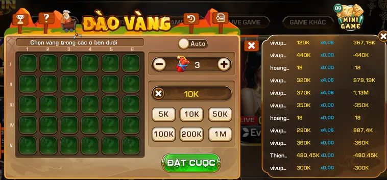 Chinh Phục Minigame Đào Vàng Tại IWin Club Với Phần Thưởng Cực Khủng